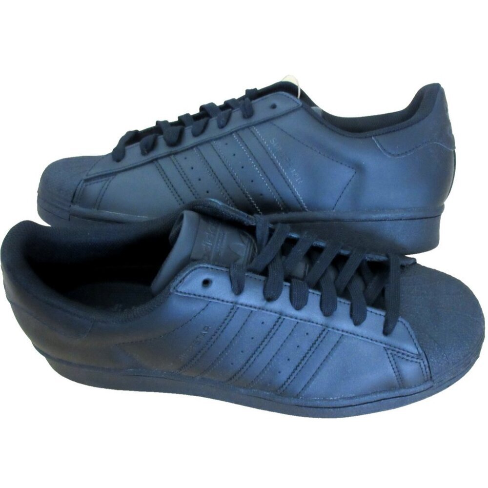 Adidas Men's Superstar Leather Shoes Core Triple Black Sizes NIB EG4957